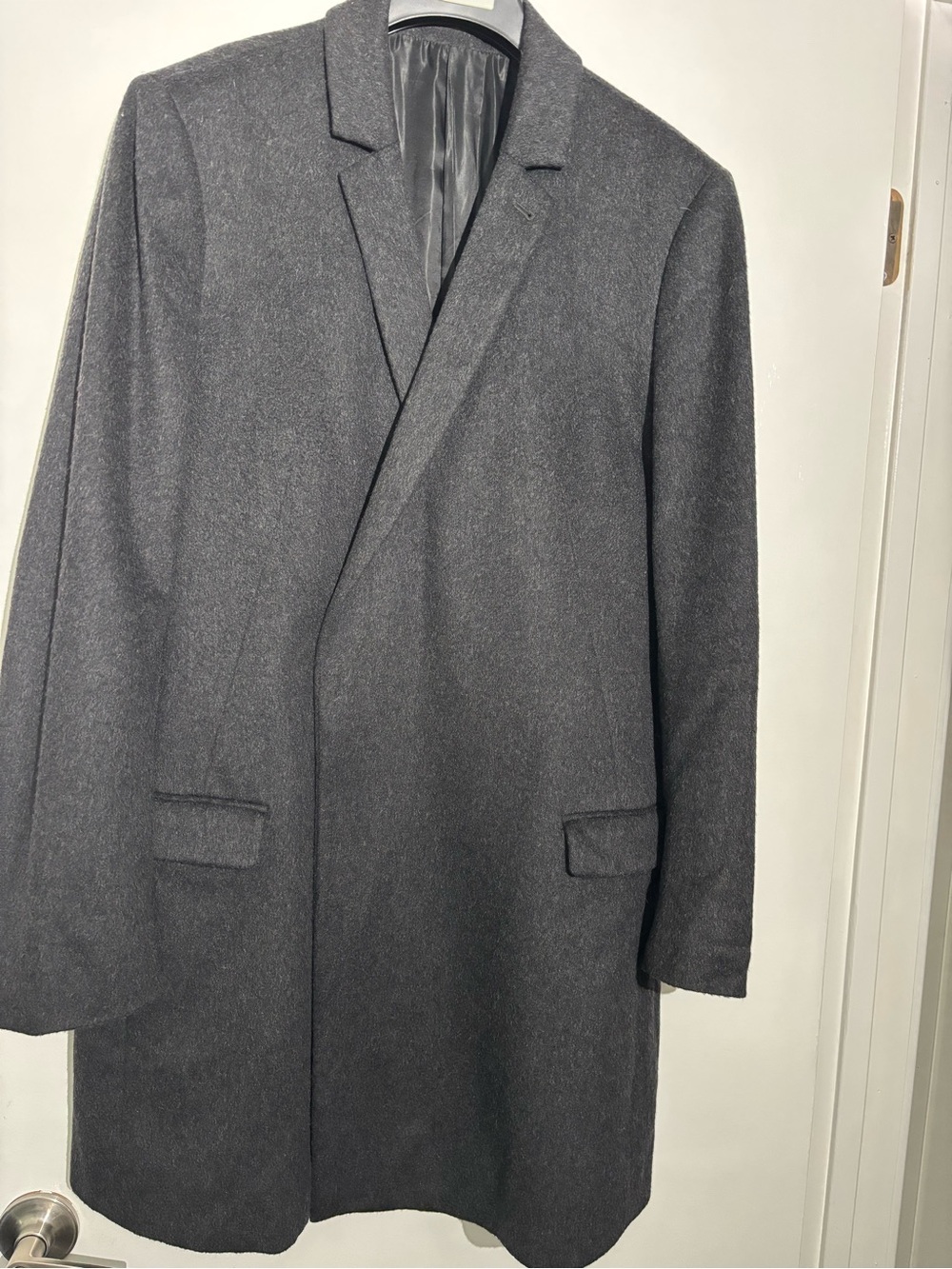 All Saints Men's Charcoal Gray Overcoat
